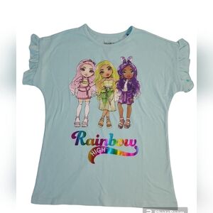 Rainbow High Girls Aqua Blue Short Sleeve Graphic Tees Size 10/12